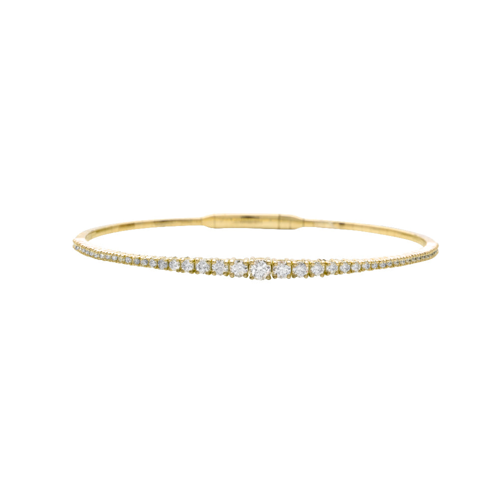 14KY 1.25CTW VVS DIAMOND GRADUATED FLEX BANGLE