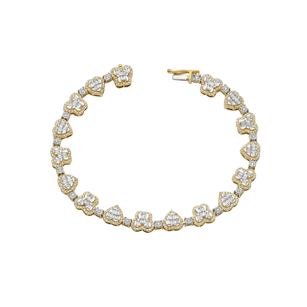 10KY 1.75CTW DIAMOND BAGUETTE CLUSTER HEART & BUTT