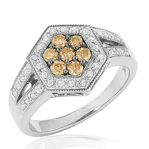 10KW 0.50CTW CHAMPAGNE DIA FANCY RING