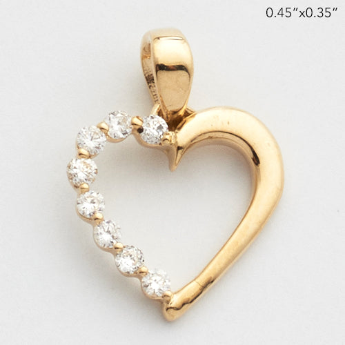 14KY 0.10CTW DIAMOND HEART PENDANT