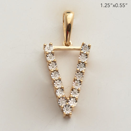 10KY 0.03CTW ILLUSION SET DIAMOND INITIAL PENDANT