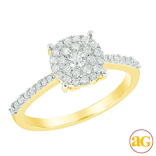 10KY 0.50CTW CLUSTER DIAMOND RING