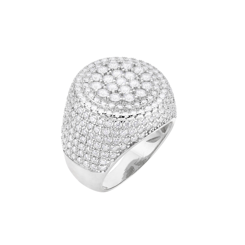 Sterling Silver Round Moissanite Designer Sz 9 Mens Ring 5 Cttw RP