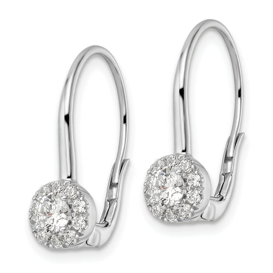 14kw 3/4ct Lab Grown Diamond VS/SI+ G+ Comp Drop Leverback Earrings