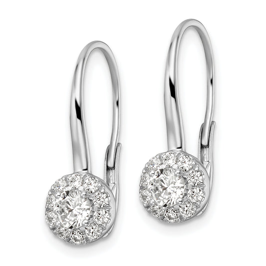 14kw 1ct Lab Grown Diamond VS/SI+ G+ Comp Drop Leverback Earrings