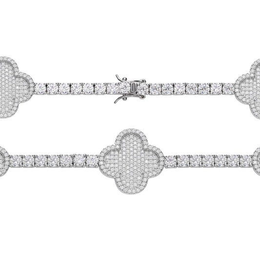 Sterling Silver Round Moissanite Designer Bracelet 8.5 Inch RP 16-5/8 Cttw