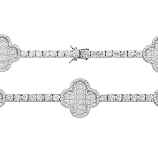 S.Silver Round Moissanite Designer Bracelet 8.5 Inch RP 16-5/8 Cttw