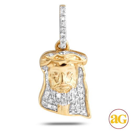 10KY 0.10CTW DIAMOND JESUS PENDANT