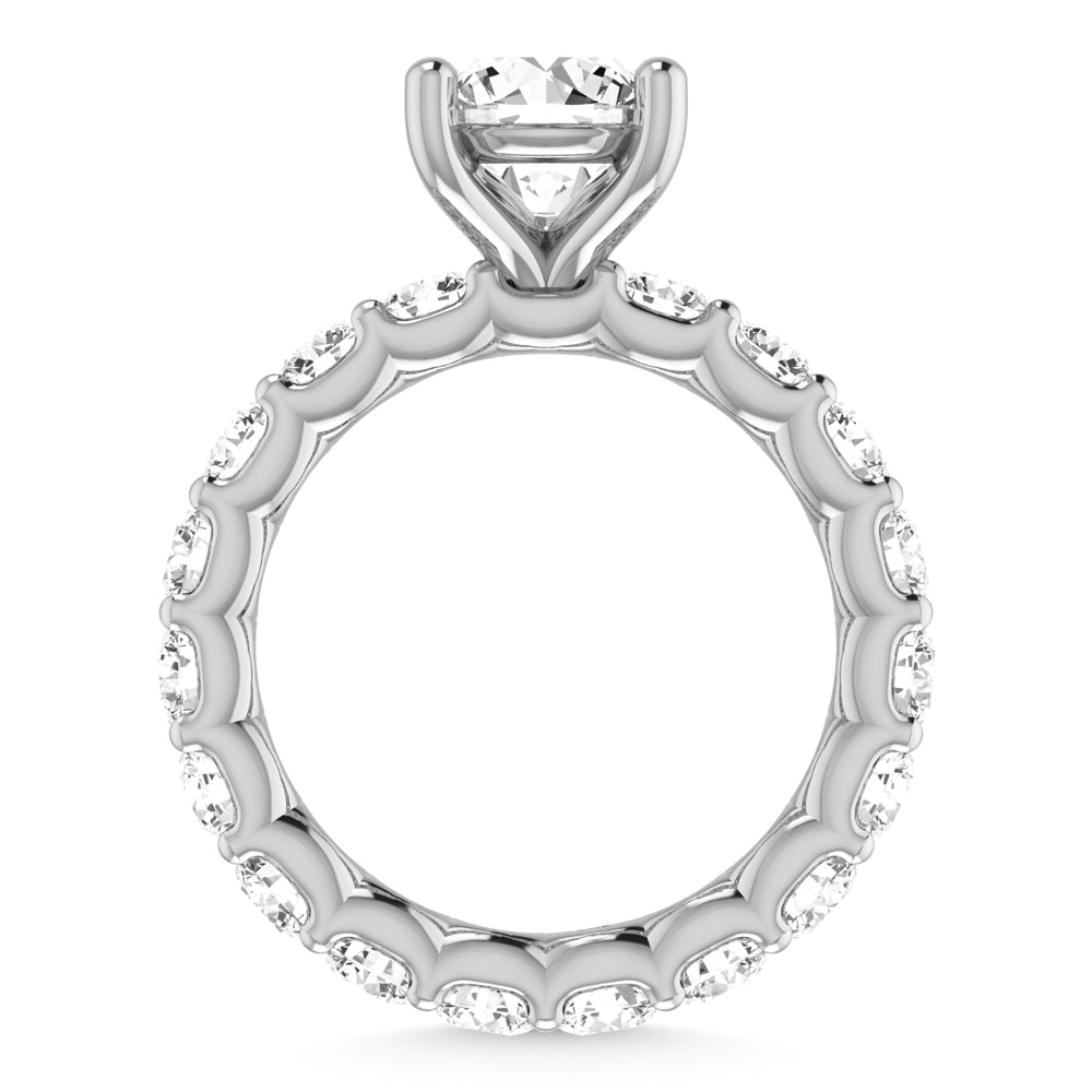 14K White Gold Lab Grown Diamond 4 3/4 Ct.Tw. Round Shape Halfway Engagement Ring ( IGI Certfied Center 2CT)