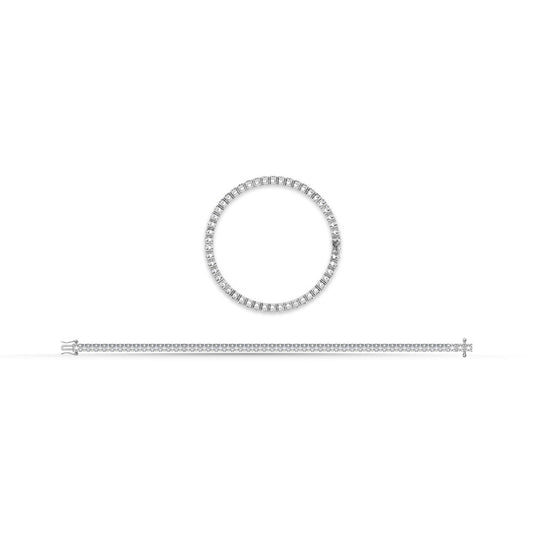 14K White Gold Lab Grown Diamond 2 Ct.Tw. Illusion Tennis Bracelet (5CT Look)