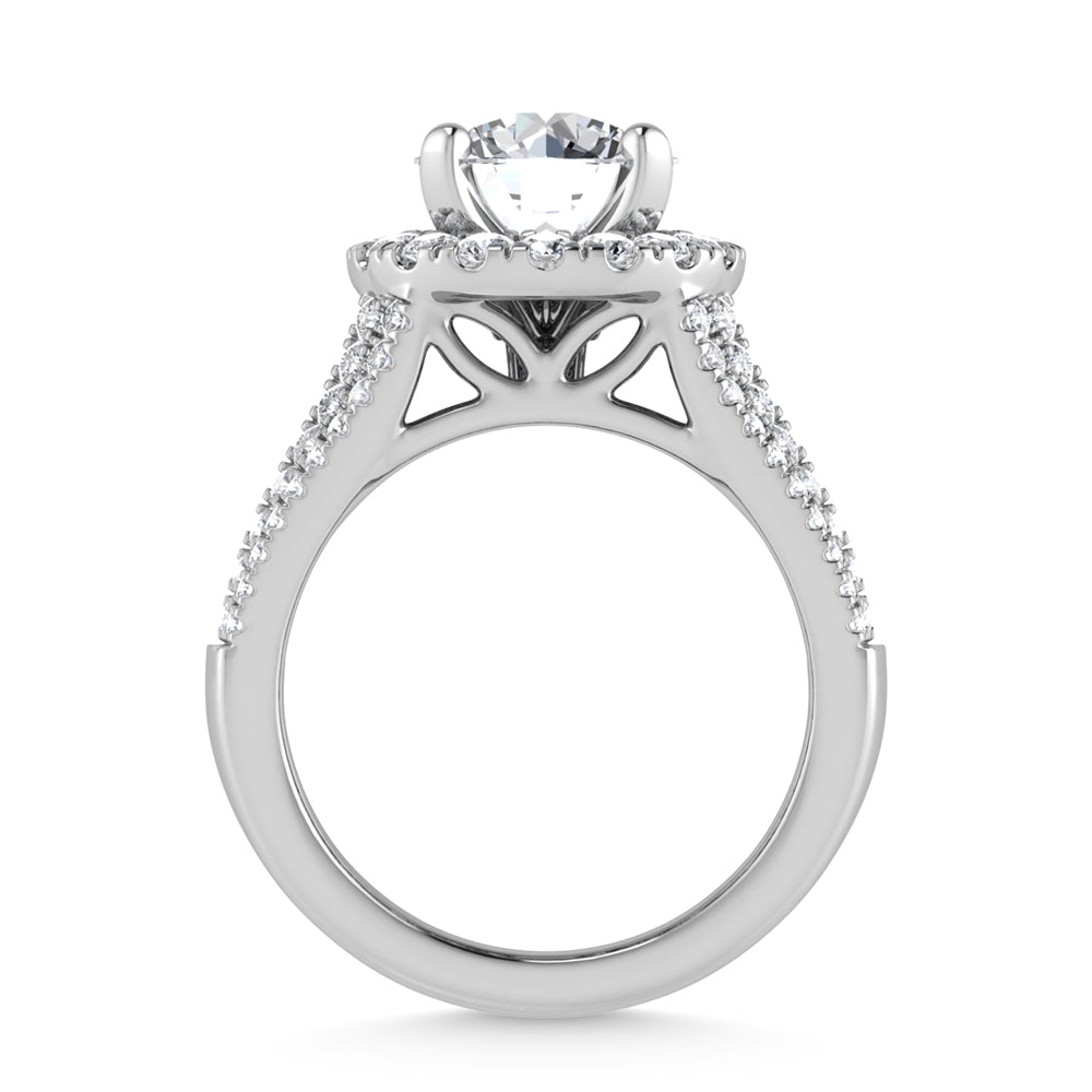 14K White Gold Lab Grown Diamond 4 ct.tw. Engagement Ring (IGI Certfied Center 2ct)