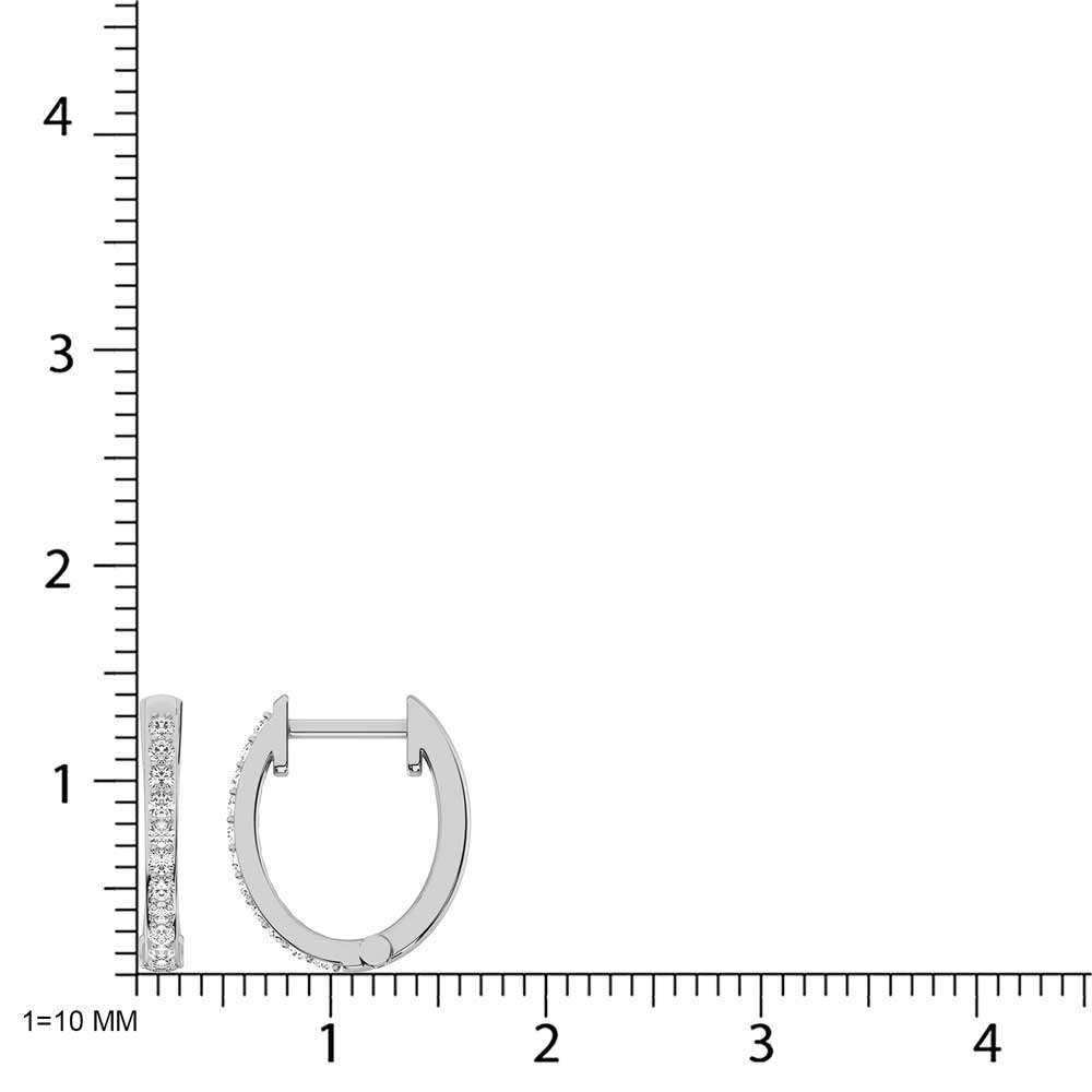 10K White Gold Lab Grown Diamond 1/5 Ct.Tw. Hoop Earrings