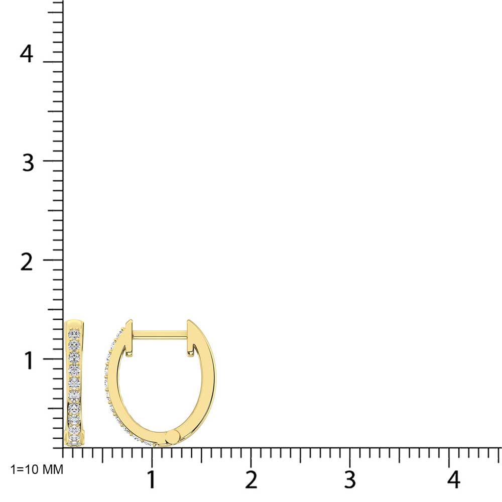 10K Yellow Gold Lab Grown Diamond 1/5 Ct.Tw. Hoop Earrings