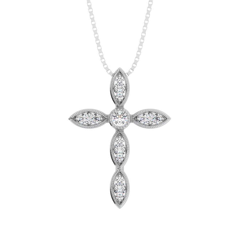 10K White Gold Lab Grown Diamond 1/6 Ct.Tw. Fashion Necklace