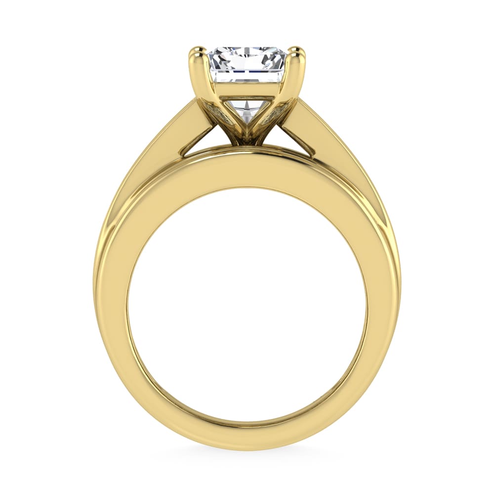10K Yellow Gold Lab Grown Diamond 3 7/8 ct.Tw. Radiant Shape Engagement Ring (IGI Certified Center 3ct)