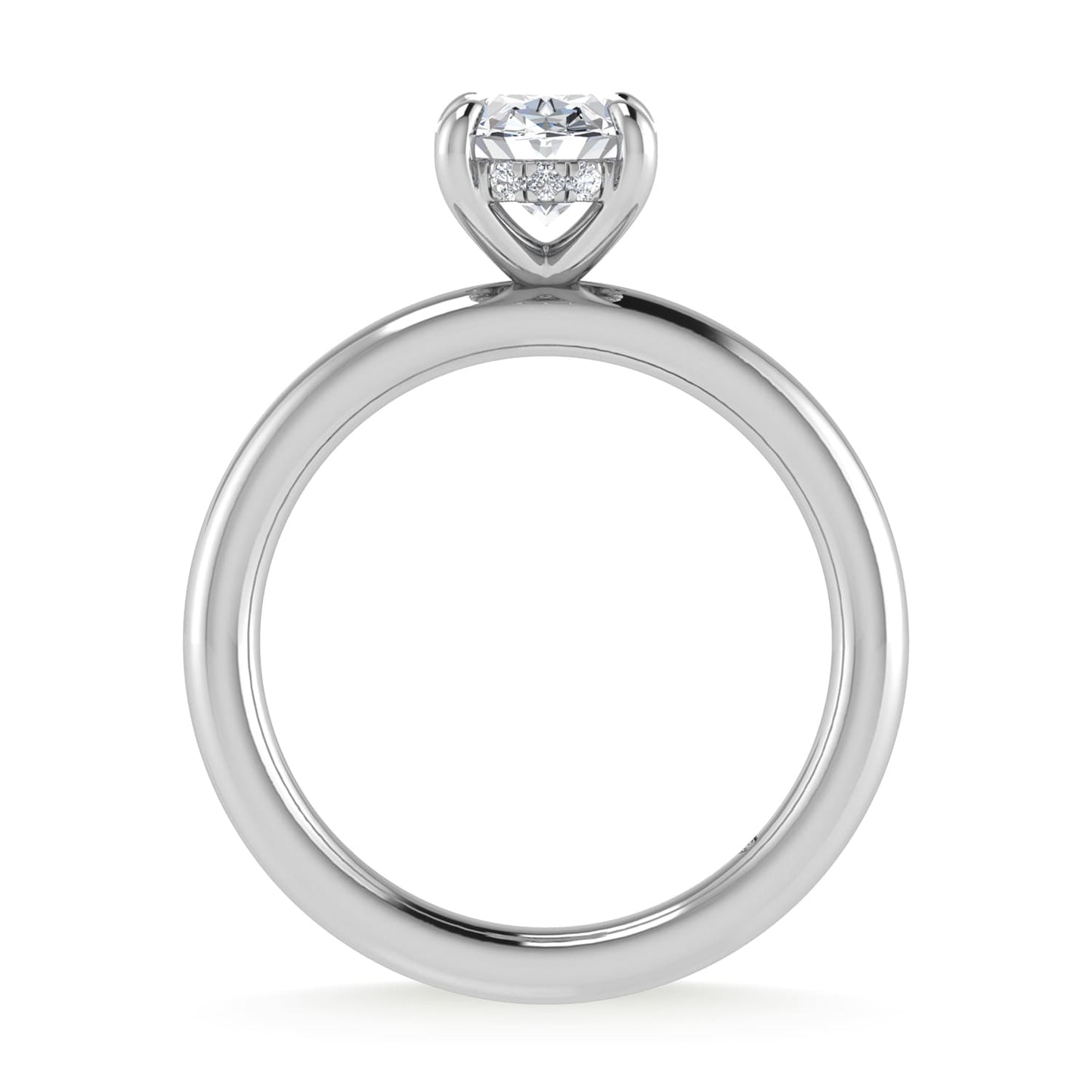 14K White Gold Lab Grown Diamond 1 1/2 Ct.Tw. Oval Shape Engagement Ring (IGI Certified Center 1 1/2 ct)