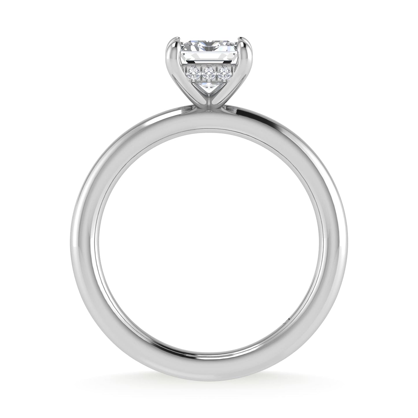14K White Gold Lab Grown Diamond 1 1/2 Ct.Tw. Radiant Shape Engagement Ring (IGI Certified Center 1 1/2ct)