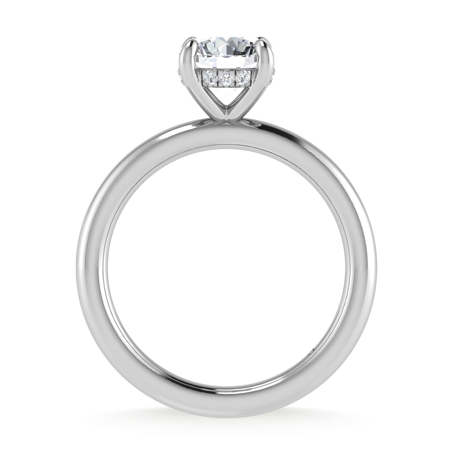 14K White Gold Lab Grown Diamond 1 1/2 Ct.Tw. Round Shape IGI Certified Engagement Ring (IGI Certified Center 1 1/2ct)