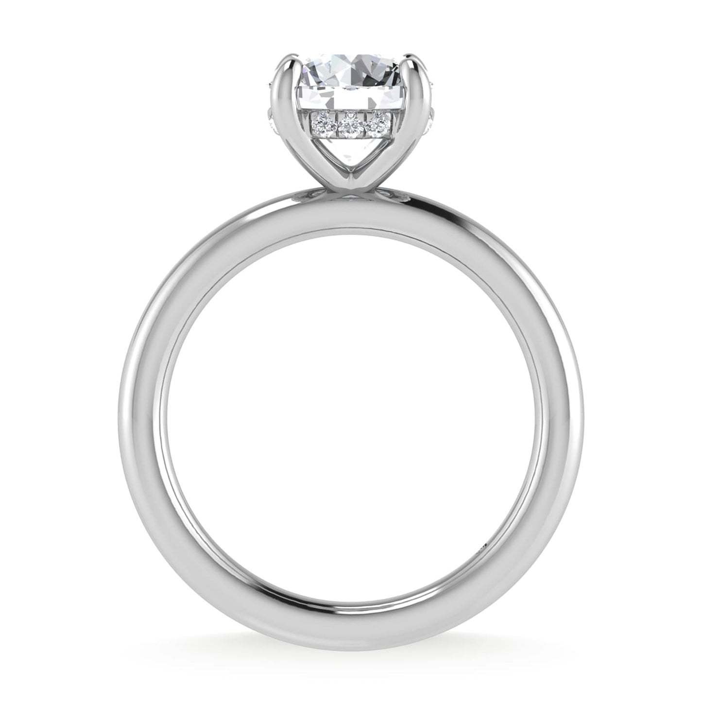 14K White Gold Lab Grown Diamond 2 1/20 Ct.Tw. Round Shape Engagement Ring (IGI Certified Center 2ct)