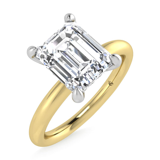 14K White Gold Lab Grown Diamond 2 1/20 Ct.Tw. Radiant Shape Engagement Ring (IGI Certified Center 2ct)