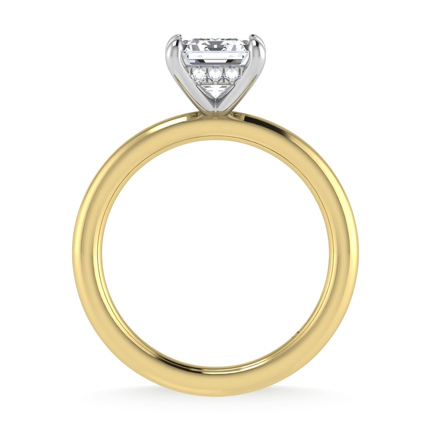 14K White Gold Lab Grown Diamond 2 1/20 Ct.Tw. Radiant Shape Engagement Ring (IGI Certified Center 2ct)