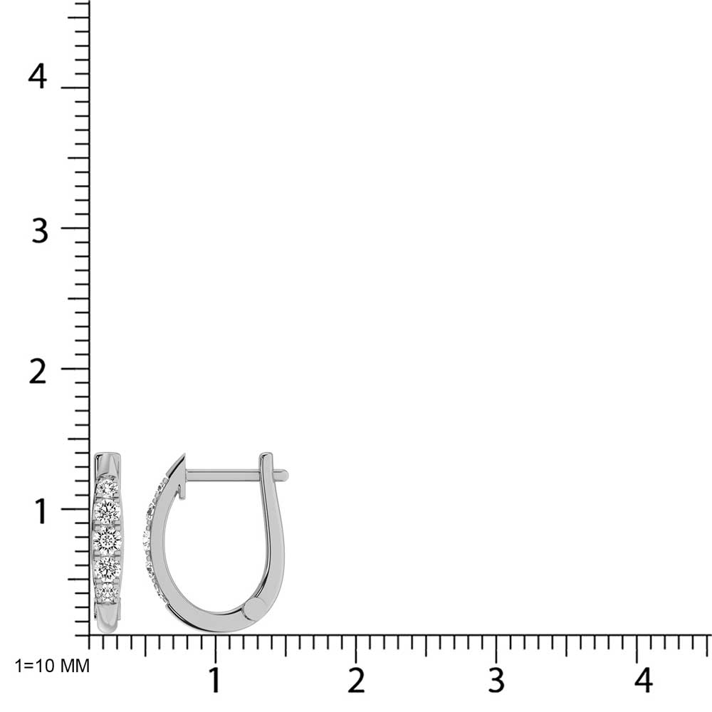 10K White Gold Lab Grown Diamond 1/4 Ct.Tw. Hoop Earrings