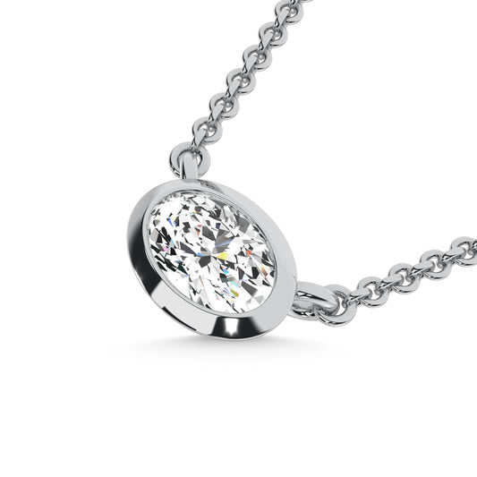 10K White Gold Lab Grown Diamond 1/6 Ct.Tw. Fashion Necklace