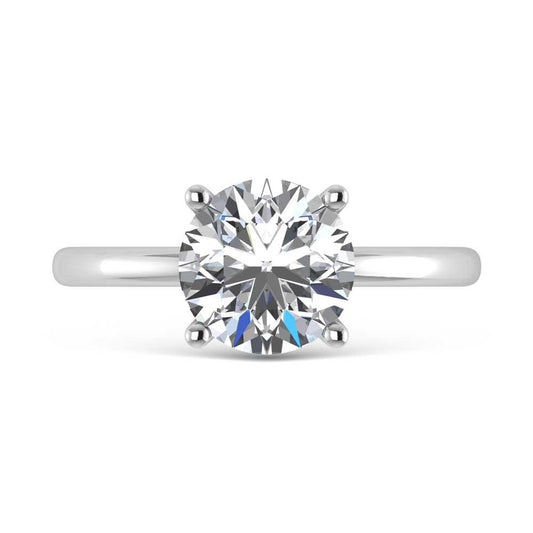 14K White Gold Lab Grown Diamond 2 1//20 Ct.Tw. Round Shape Halo Engagement Ring (IGI Certified Center 2ct)