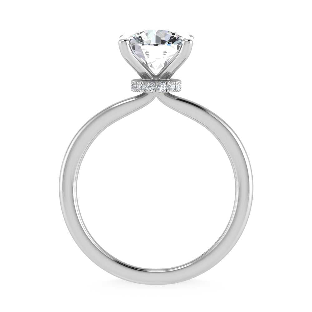 14K White Gold Lab Grown Diamond 2 1//20 Ct.Tw. Round Shape Halo Engagement Ring (IGI Certified Center 2ct)