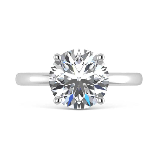 14K White Gold Lab Grown Diamond 3 1//20 Ct.Tw. Round Shape Halo Engagement Ring (IGI Certified Center 3ct)