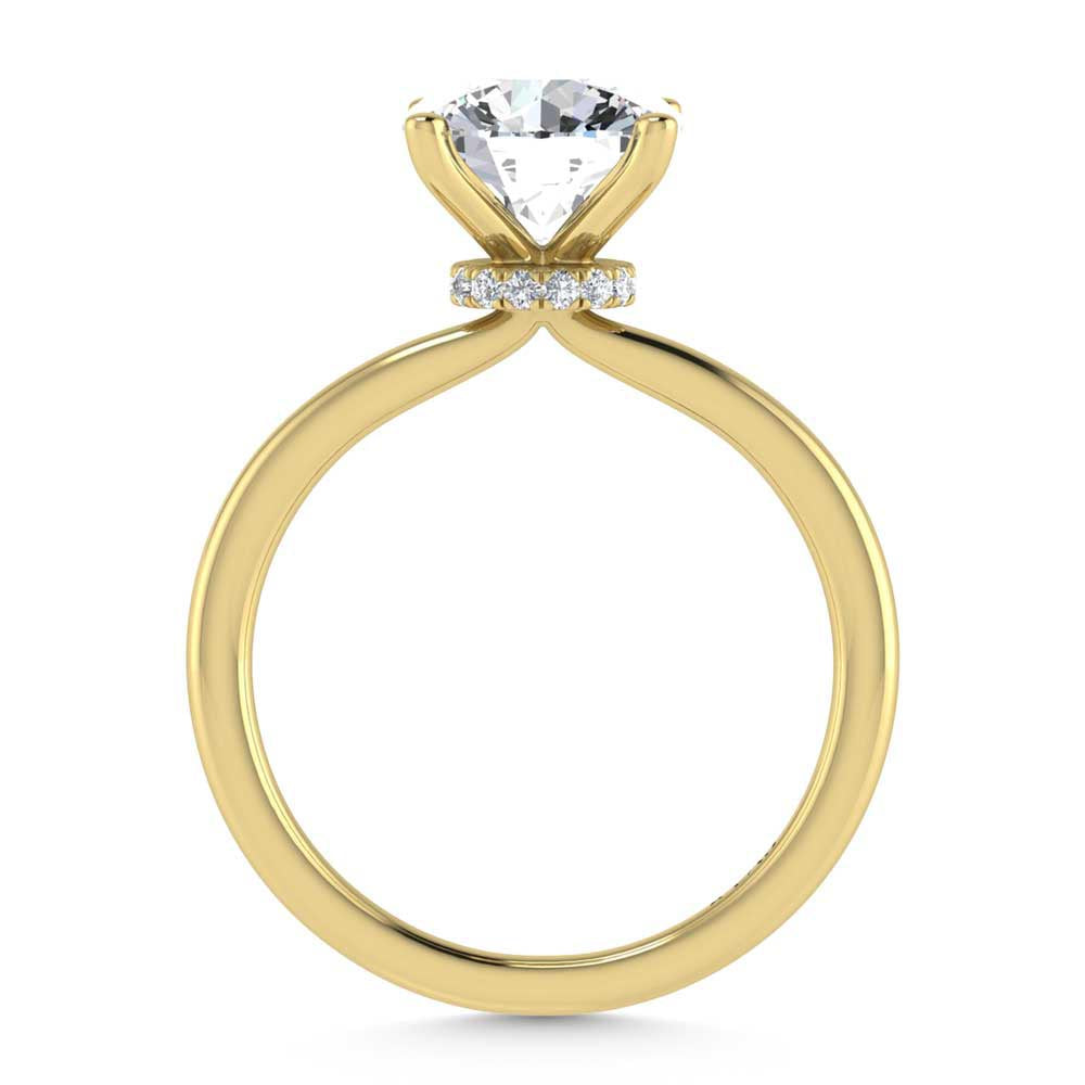 14K Yellow Gold Lab Grown Diamond 2 1//20 Ct.Tw. Round Shape Halo Engagement Ring (IGI Certified Center 2ct)