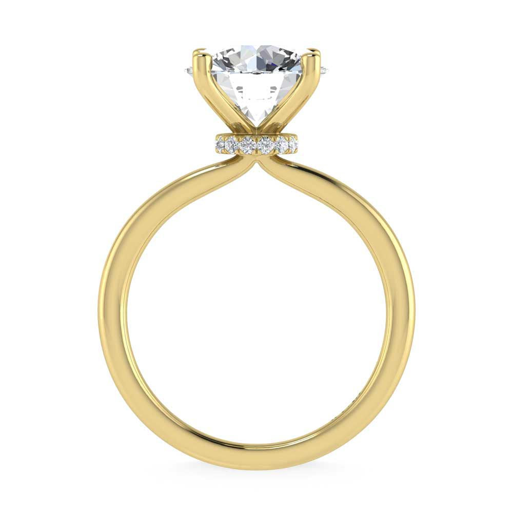 14K Yellow Gold Lab Grown Diamond 3 1//20 Ct.Tw. Round Shape Halo Engagement Ring (IGI Certified Center 3ct)