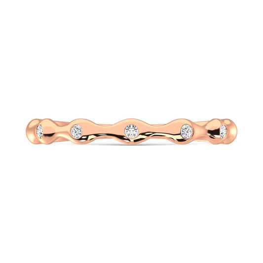 10K Rose Gold Lab Grown Diamond 1/20 Ct.Tw. Wedding Band