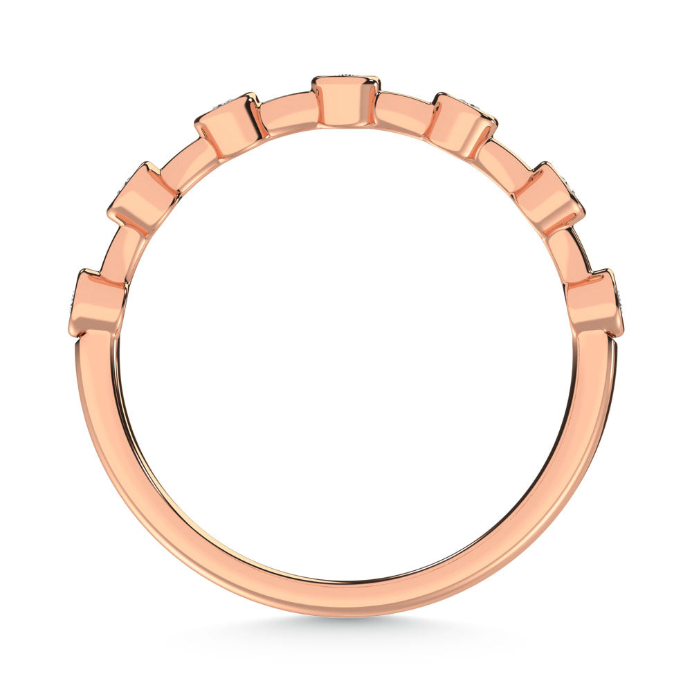 10K Rose Gold Lab Grown Diamond 1/10 Ct.Tw. Wedding Band