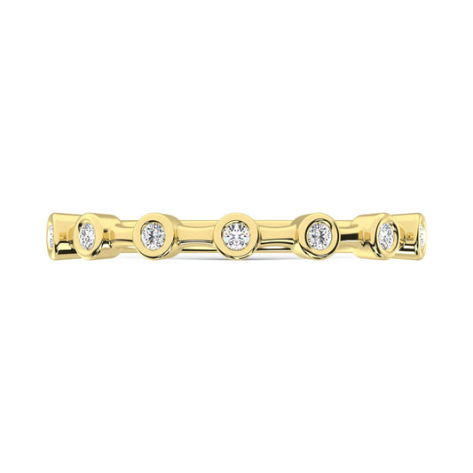 10K Yellow Gold Lab Grown Diamond 1/10 Ct.Tw. Wedding Band
