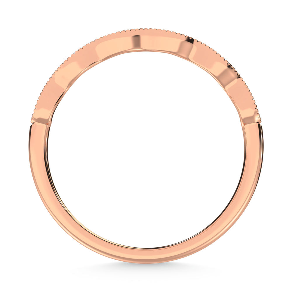 10K Rose Gold Lab Grown Diamond 1/10 Ct.Tw. Wedding Band