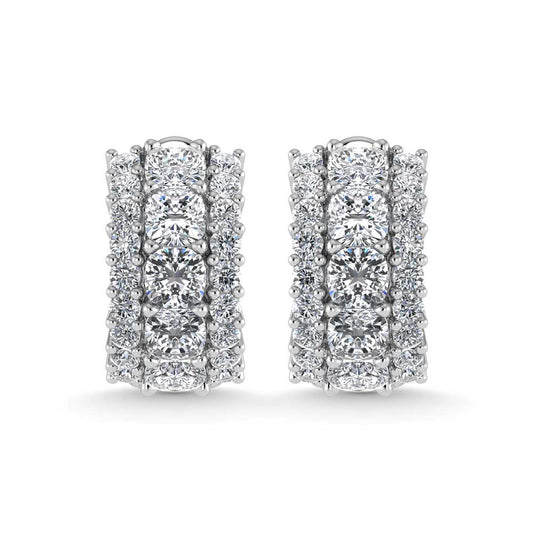 14K White Gold Lab Grown Diamond 5 1/4 Ct.Tw. Huggies Earrings