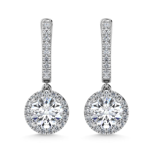 14K White Gold Lab Grown Diamond 2 1/2 Ct.Tw. Dangler Earrings