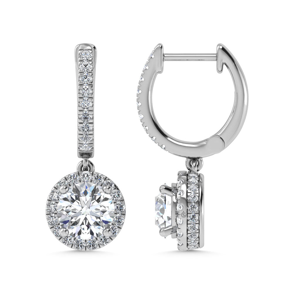 14K White Gold Lab Grown Diamond 2 1/2 Ct.Tw. Dangler Earrings