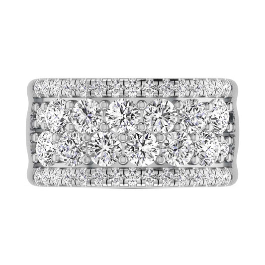 14K White Gold Lab Grown Diamond 3 Ct.Tw. Mens Band