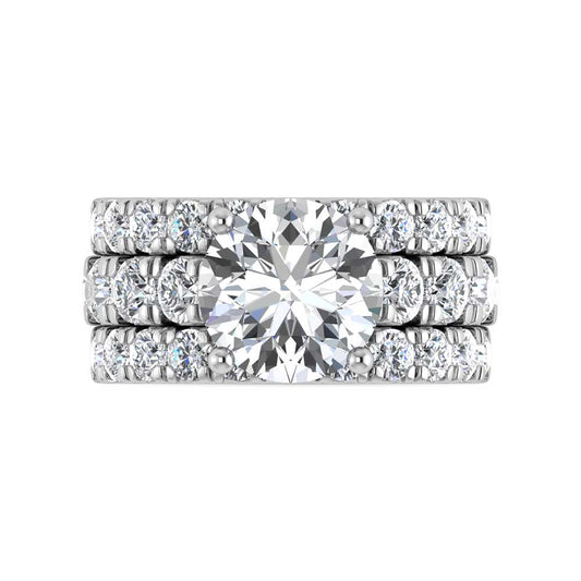 14K White Gold Lab Grown Diamond 4 7/8 Ct.Tw. Bridal Ring (IGI Certified Center 3ct)