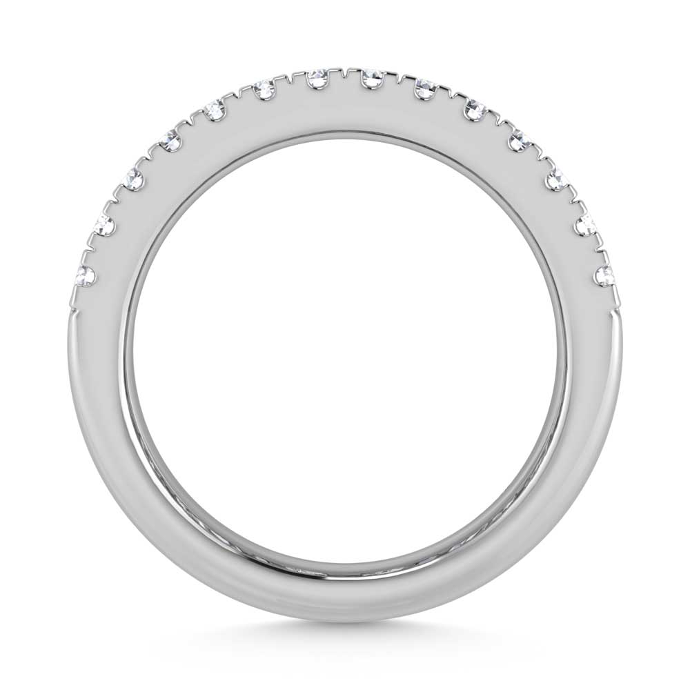 14K White Gold Round & Baguette Lab Grown Diamond 6 Ct.Tw. Wedding Band