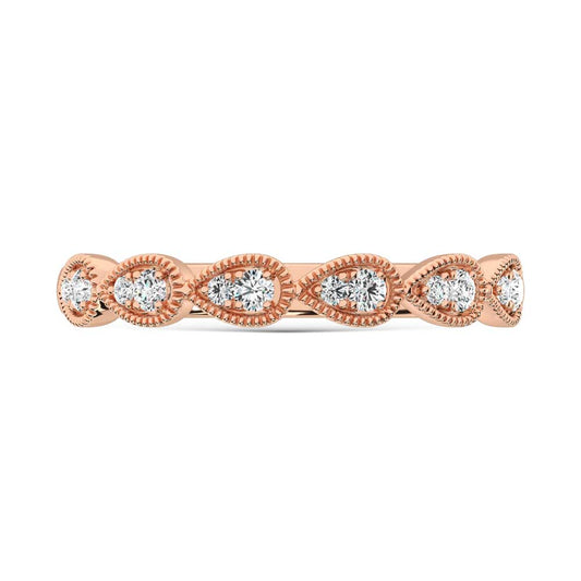 10K Rose Gold Lab Grown Diamond 1/8 Ct.Tw. Stackable Band