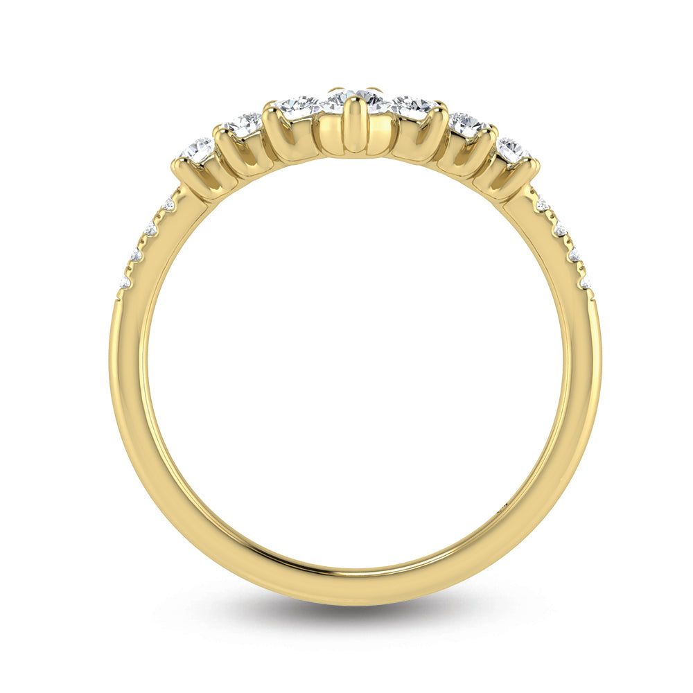 14K Yellow Gold Lab Grown Diamond 3/8 Ct.Tw. Chevron Band