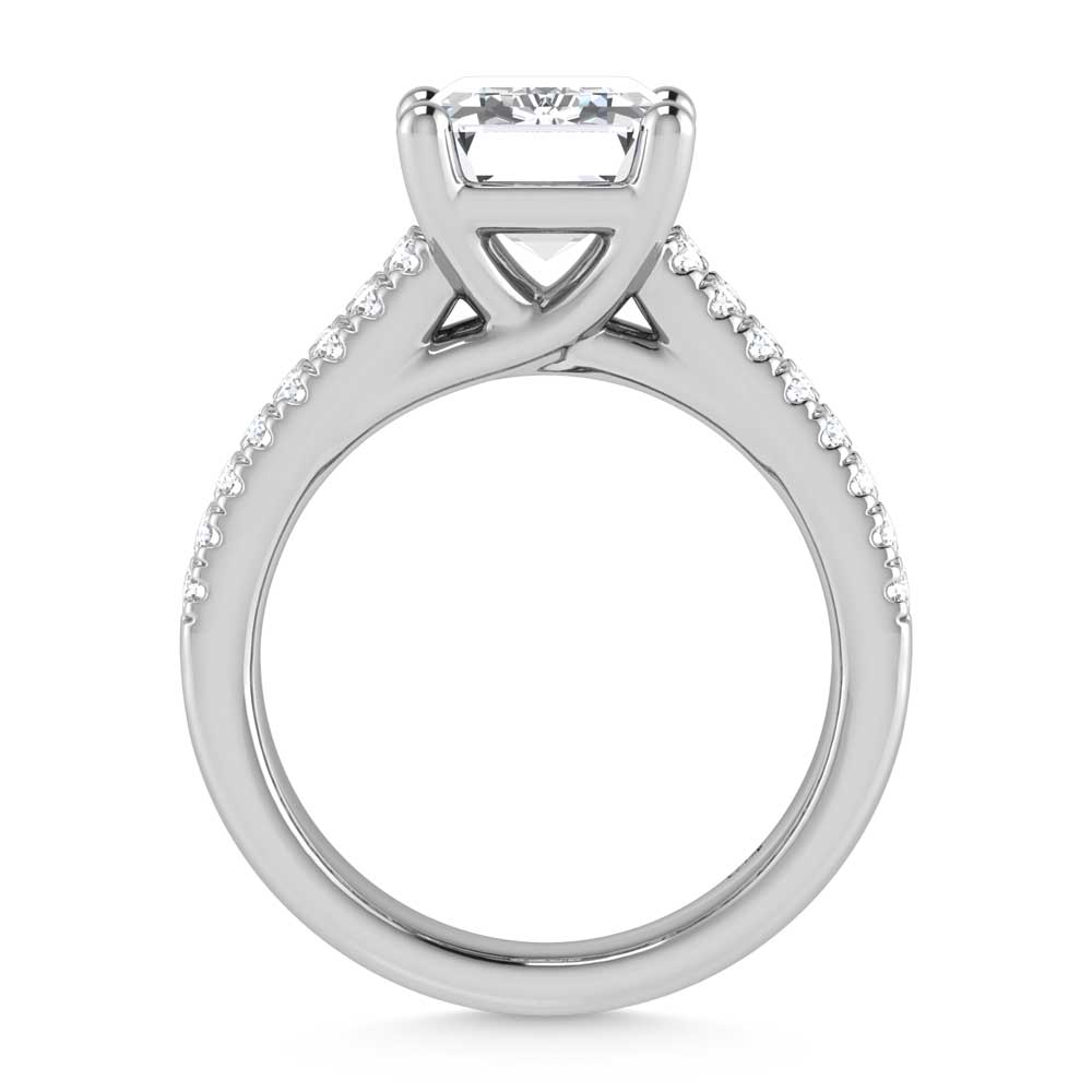 14K White Gold Lab Grown Diamond 4 1/6 Ct.Tw. Engagement Ring (IGI Certified Center 3ct)