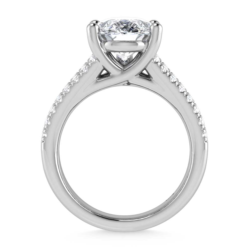 14K White Gold Lab Grown Diamond 4 1/6 Ct.Tw. Engagement Ring (IGI Certified Center 3ct)