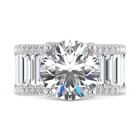 14K White Gold Lab Grown Diamond 7 1/2 Ct.Tw. Engagement Ring (IGI Certified Center 5ct)