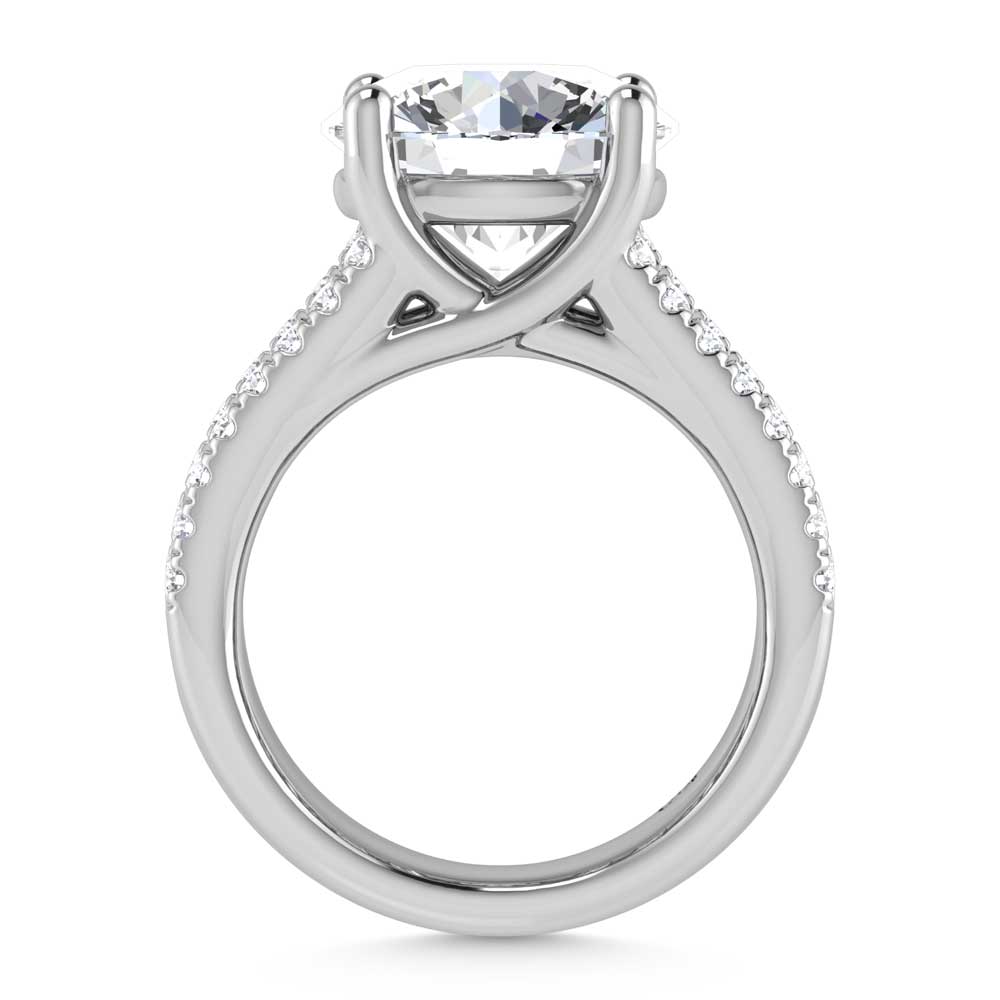 14K White Gold Lab Grown Diamond 7 1/2 Ct.Tw. Engagement Ring (IGI Certified Center 5ct)