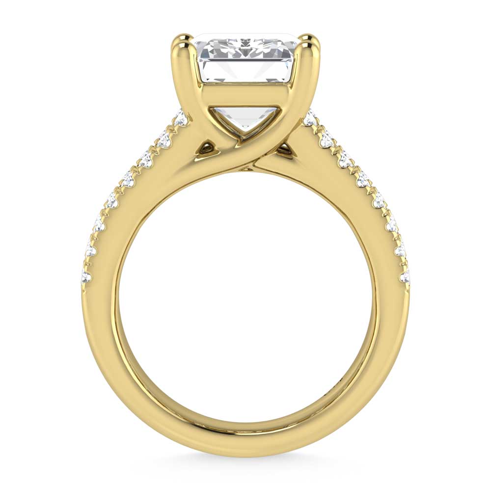 14K Yellow Gold Lab Grown Diamond 7 1/2 Ct.Tw. Engagement Ring (IGI Certified Center 5ct)