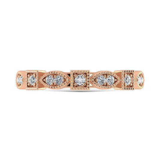 10K Rose Gold Lab Grown Diamond 1/6 Ct.Tw. Stack Band